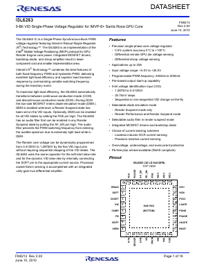 ISL6263 Datasheet PDF Renesas Electronics