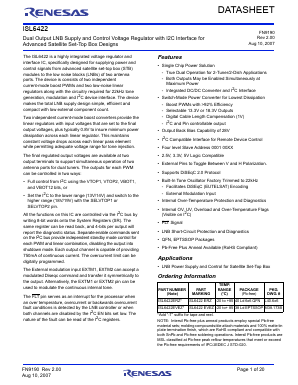 ISL6422EVEZ-T Datasheet PDF Renesas Electronics