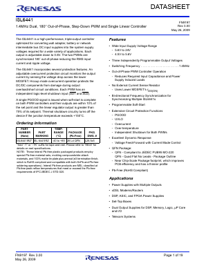 ISL6441IRZ Datasheet PDF Renesas Electronics