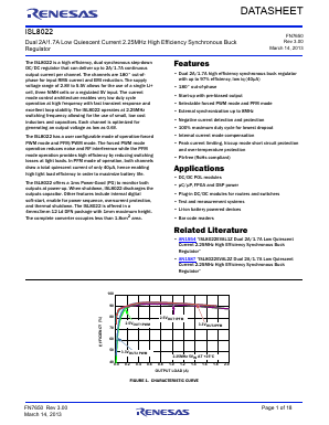 ISL8022 Datasheet PDF Renesas Electronics