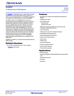 ISL85001 Datasheet PDF Renesas Electronics