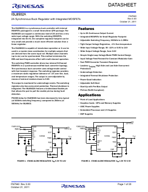 ISL8502AIRZ-T Datasheet PDF Renesas Electronics