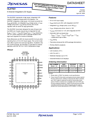 ISL97651ARTZ Datasheet PDF Renesas Electronics