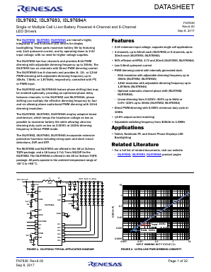 ISL97694AIRTZ-TK Datasheet PDF Renesas Electronics