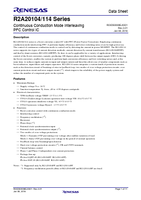 R2A20114FPW5 Datasheet PDF Renesas Electronics