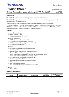 R2A20112ASP Datasheet PDF Renesas Electronics
