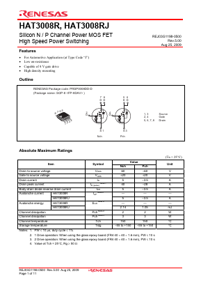 HAT3008RJ-EL-E Datasheet PDF Renesas Electronics