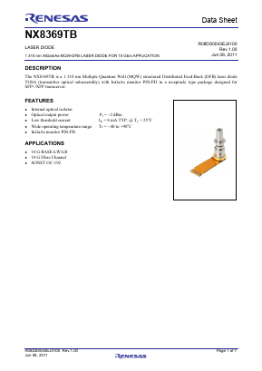 NX8369TB Datasheet PDF Renesas Electronics