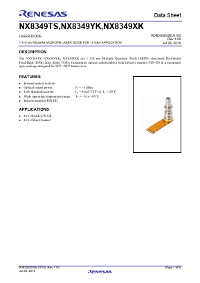 NX8349YK Datasheet PDF Renesas Electronics