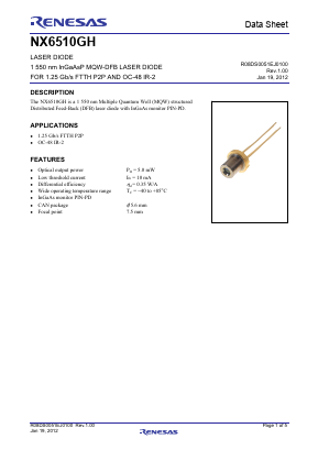 NX6510GH Datasheet PDF Renesas Electronics