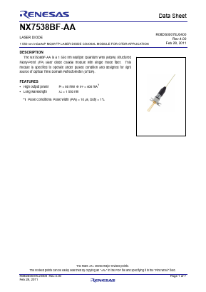 NX7538BF-AA Datasheet PDF Renesas Electronics