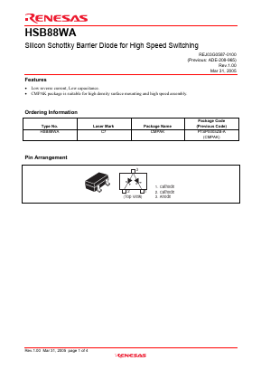 HSB88WA Datasheet PDF Renesas Electronics