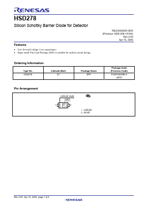 HSD278KRF-E Datasheet PDF Renesas Electronics