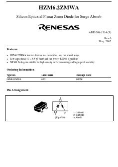 HZM6.2ZMWA Datasheet PDF Renesas Electronics