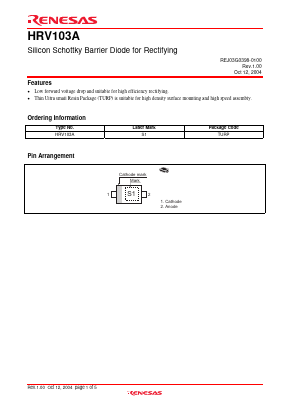 HRV103A Datasheet PDF Renesas Electronics