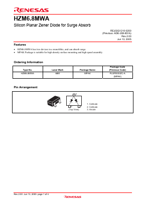 HZM6.8MWA Datasheet PDF Renesas Electronics