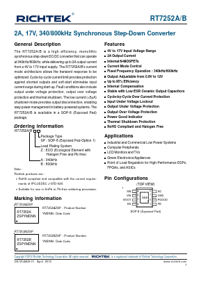 RT7252A Datasheet PDF Richtek Technology