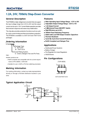 RT8258G Datasheet PDF Richtek Technology