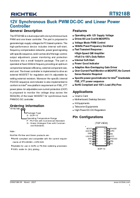 RT9218B Datasheet PDF Richtek Technology