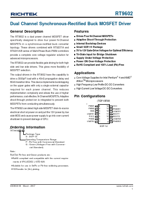 RT9602 Datasheet PDF Richtek Technology