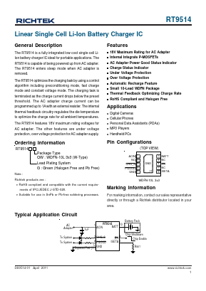 RT9514 Datasheet PDF Richtek Technology