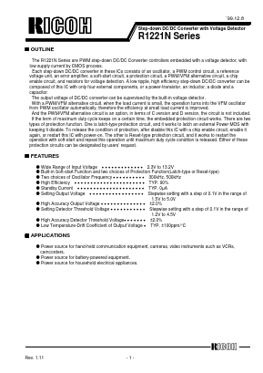 R1221N16XC-TR Datasheet PDF RICOH Co.,Ltd.