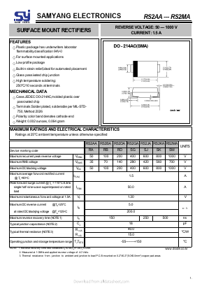 RS2AA Datasheet PDF SAMYANG ELECTRONICS CO.,LTD.