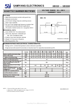SB360 Datasheet PDF SAMYANG ELECTRONICS CO.,LTD.