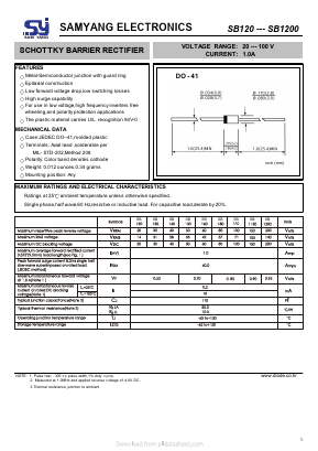 SB1200 Datasheet PDF SAMYANG ELECTRONICS CO.,LTD.