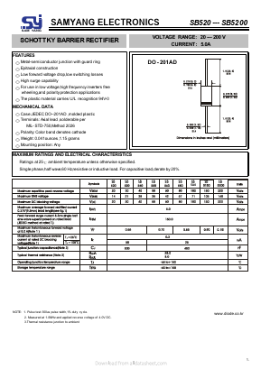 SB5200 Datasheet PDF SAMYANG ELECTRONICS CO.,LTD.