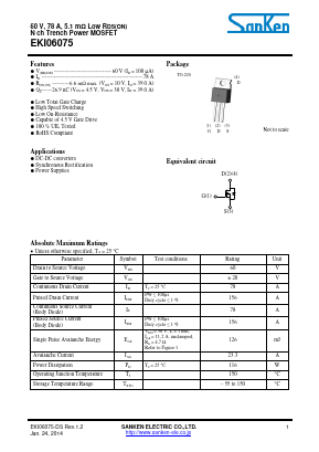 EKI06075 Datasheet PDF Sanken Electric co.,ltd.