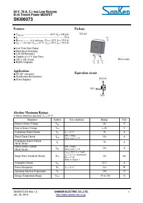 SKI06073 Datasheet PDF Sanken Electric co.,ltd.