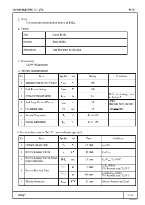 RS1A_05 Datasheet PDF Sanken Electric co.,ltd.