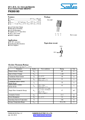 FKI06190 Datasheet PDF Sanken Electric co.,ltd.