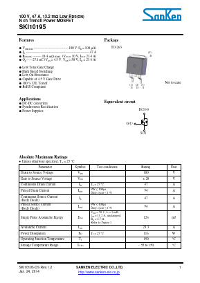 SKI10195 Datasheet PDF Sanken Electric co.,ltd.