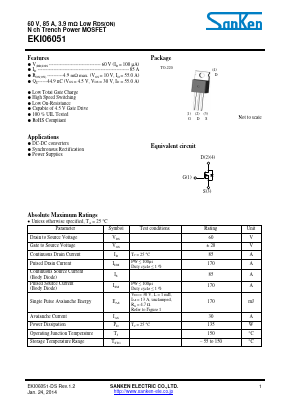 EKI06051 Datasheet PDF Sanken Electric co.,ltd.