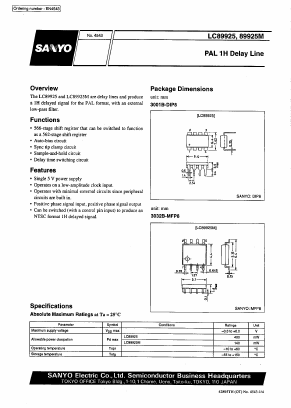 LC89925M Datasheet PDF SANYO -> Panasonic