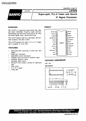 LA7575 Datasheet PDF SANYO -> Panasonic