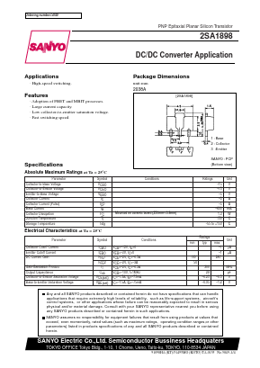 2SA1898 Datasheet PDF SANYO -> Panasonic