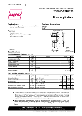 2SB913 Datasheet PDF SANYO -> Panasonic