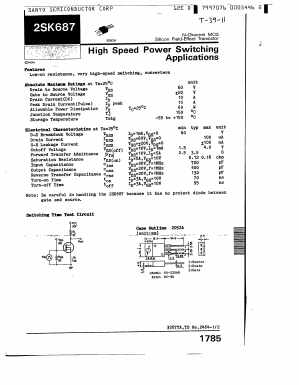 2sk687 Datasheet PDF SANYO -> Panasonic