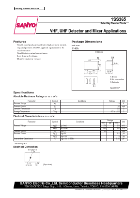 1SS365 Datasheet PDF SANYO -> Panasonic