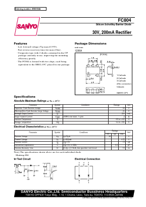 FC804 Datasheet PDF SANYO -> Panasonic