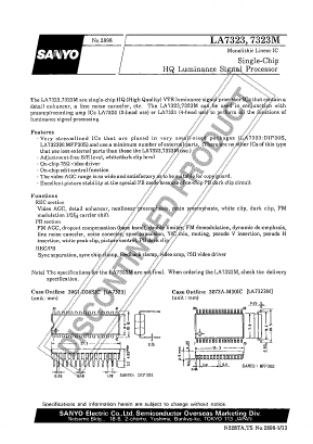 LA7323 Datasheet PDF SANYO -> Panasonic