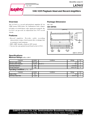 LA7415 Datasheet PDF SANYO -> Panasonic