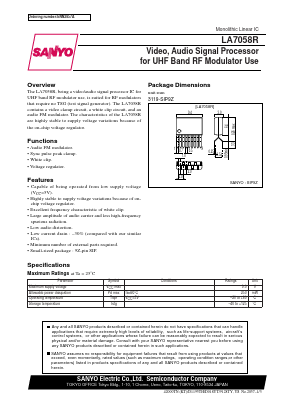 LA7058R Datasheet PDF SANYO -> Panasonic