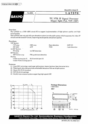 LA7570 Datasheet PDF SANYO -> Panasonic