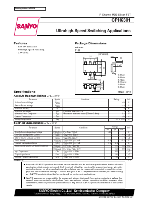 CPH6301 Datasheet PDF SANYO -> Panasonic