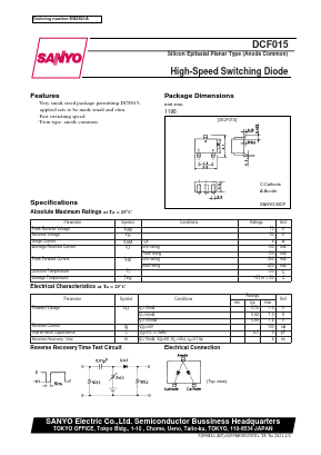 DCF015 Datasheet PDF SANYO -> Panasonic