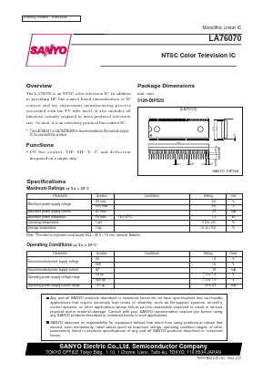 LA76070 Datasheet PDF SANYO -> Panasonic